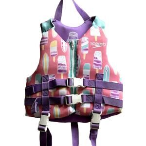 Speedo Child 30-50 Pounds Life Jacket Vest Pink Purple US Coast Guard Approved